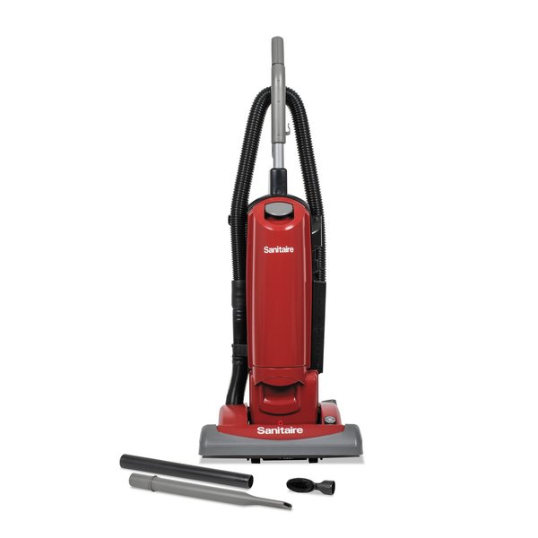 Sanitaire FORCE QuietClean Upright Bagged Vacuum, Sealed HEPA, 23 lb, 4.5qt, Red SC5815E
